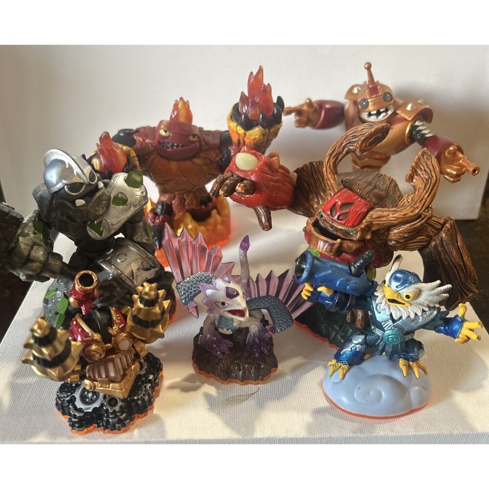 Lot of 7 Skylanders Figures - Giants: Eruptor Tree Rex Bouncer Drill Sergeant ++